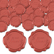 50Pcs Adhesive Wax Seal Stickers, Envelope Seal Decoration, For Craft Scrapbook DIY Gift, Dark Red, Word, 30mm(DIY-CP0010-16A)