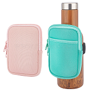 2Pcs 2 Colors Cloth Wallets for Women, Coin Purse, Water Bottle Carrier 40oz, with Wrist Band, Rectangle, Mixed Color, 14.1x10.9x2cm, 1pc/color(ABAG-OC0001-10)