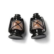 Resin Mini Lantern Ornament, for Home Office Desktop Decoration, Black, 24x16x15mm(RESI-K022-01)
