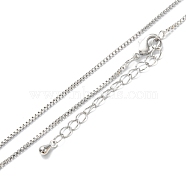 Brass Box Chain Necklaces, Long-Lasting Plated, Real Platinum Plated, 16.34 inch(41.5cm)(NJEW-K123-11P)