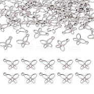 304 Stainless Steel Insect Charm Butterfly Pendants, Stainless Steel Color, 11x9x1mm, Hole: 1mm(STAS-TAG0001-02P)