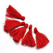 Handmade Polycotton(Polyester Cotton) Tassel Decorations, Pendant Decorations, Crimson, 29~35mm(OCOR-Q024-10)