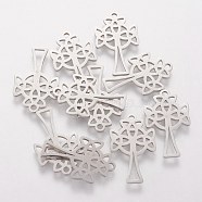 201 Stainless Steel Pendants, Cross, Stainless Steel Color, 21.5x13x1.1mm, Hole: 1.5mm(STAS-Q201-T423)