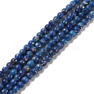 Assembled Natural Dolomite and Synthetic Opal Beads Strands, Dyed, Round, Marine Blue, 4mm, Hole: 0.9mm, about 100pcs/strand, 15.87''~15.94''(40.3~40.5cm)(G-Q017-G06-01D-1)