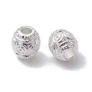 Alloy Spacer Beads, Long-Lasting Plated, Drum, Silver, 6x6mm, Hole: 2mm(FIND-B029-42S)