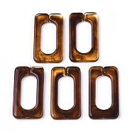 Acrylic Linking Rings, Quick Link Connectors, for Cross Chains Making, Imitation Gemstone Style, Rectangle, Coconut Brown, 43.5x23x4.5mm, Inner Diameter: 30x12mm, about 147pcs/500g(OACR-S021-70A-D01)