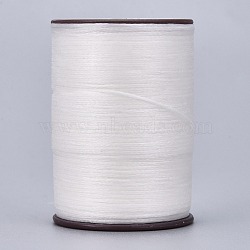 Flat Waxed Thread String, Micro Macrame Cord, for Leather Sewing Stitching, White, 0.8mm, about 109.36 yards(100m)/roll(YC-P003-A15)