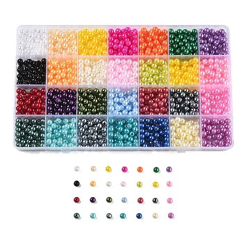 DIY Acrylic & PP Plastic Pearl Beads Jewelry Making Finding Kit, Mixed Color, 6mm, Hole: 1.8mm