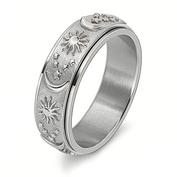 Stainless Steel Rotating Ring, for Men and Women, Stainless Steel Color, US Size 10, 8mm, Inner Diameter: 19.8mm