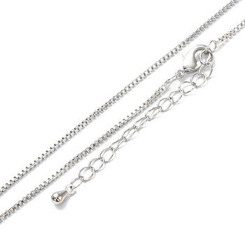 Brass Box Chain Necklaces, Long-Lasting Plated, Real Platinum Plated, 16.34 inch(41.5cm)