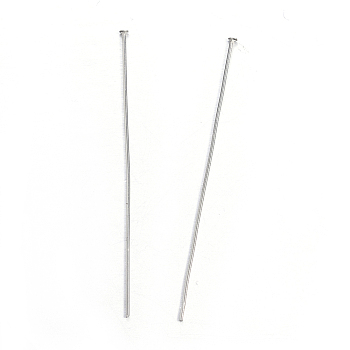 304 Stainless Steel Flat Head Pins, Stainless Steel Color, 50x0.7mm, Head: 1.2mm