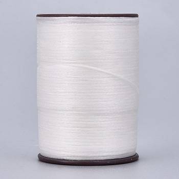 Flat Waxed Thread String, Micro Macrame Cord, for Leather Sewing Stitching, White, 0.8mm, about 109.36 yards(100m)/roll