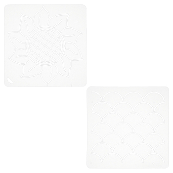 2Sheets 2 Styles Plastic Drawing Painting Stencils Templates, White, 1sheet/style