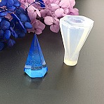 Silicone Molds, Resin Casting Molds, For UV Resin, Epoxy Resin Jewelry Making, Faceted, Cone, White, 23.5x39mm(DIY-F040-02)