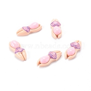 Resin Cabochons, Swimming Girl, Pink, 29x11x8mm(CRES-M007-01C)