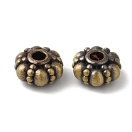 Rack Plating Brass Beads, Cadmium Free & Lead Free, Flat Round, Brushed Antique Bronze, 7.5x4mm, Hole: 2mm(KK-P276-13BAB)