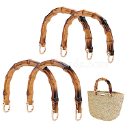 Elite 4Pcs 2 Styles Arch Plastic Imitation Bamboo Shank Bag Handles, with Alloy Shackle Clasp, Goldenrod, 13.6~14.5x15.8~16.4x1.8~1.95cm, Inner Diameter: 1.5~1.7x2.2cm, 2pcs/style(DIY-PH0022-31)