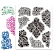 Rubber Clear Stamps, for Card Making Decoration DIY Scrapbooking, Flower Pattern, 22x18x0.8cm(DIY-WH0251-007)