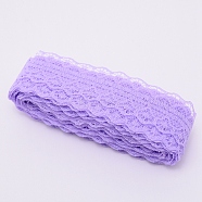 Nonelastic Lace Trim, Polyester Ribbon for Jewelry Making, Lilac, 1-1/8 inch(29mm), 10m/bag(OCOR-WH0033-60N)