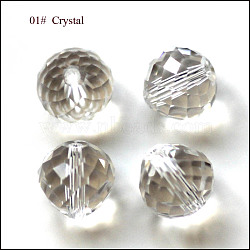 Imitation Austrian Crystal Beads, Grade AAA, Faceted, Teardrop, Clear, 8mm, Hole: 0.9~1mm(SWAR-F067-8mm-01)