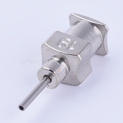 Stainless Steel Fluid Precision Blunt Needle Dispense Tips, Stainless Steel Color, Pin: 1mm, 18x6mm, Inner Diameter: 4mm(TOOL-WH0103-17F)