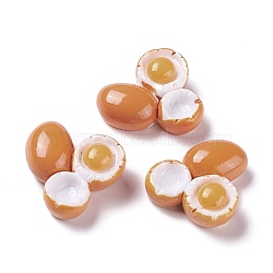 Resin Cabochons, Egg, Sandy Brown, 20x20x8mm(RESI-K014-01B)