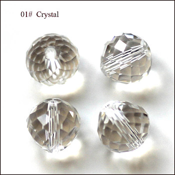 Imitation Austrian Crystal Beads, Grade AAA, Faceted, Teardrop, Clear, 8mm, Hole: 0.9~1mm