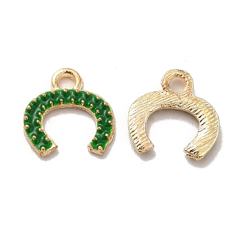 Alloy Enamel Charms, Horseshoe Charms, Golden, 12x12x2mm, Hole: 2mm