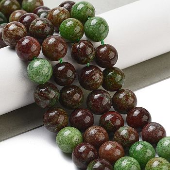 Natural Green Opal Beads Strands, Round, 10~10.5mm, Hole: 1mm, about 38pcs/strand, 15.04~15.16''(38.2~38.5cm)