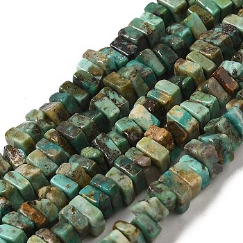 Natural Turquoise Beads Strands, Square, 4~6x4~6x2~3mm, Hole: 0.6mm, about 145~148pcs/strand, 16.14''~16.54''(41~42cm)