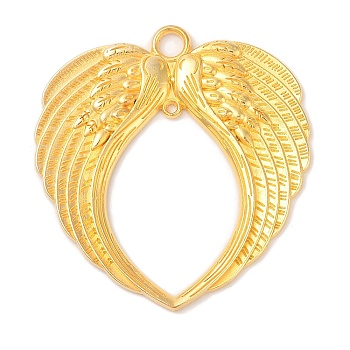 Tibetan Style Alloy Wing Large Pendants, Lead Free & Cadmium Free, Golden, 73x69x4mm, Hole: 2~6mm