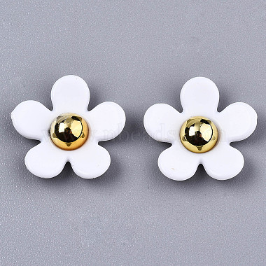 White Flower Acrylic Cabochons