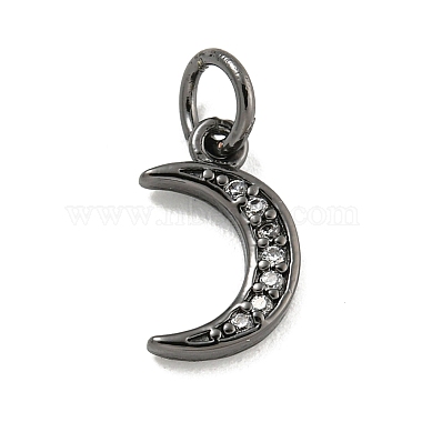 Gunmetal Clear Moon Brass+Cubic Zirconia Charms