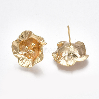 Brass Stud Earring Findings(KK-S350-038G)-2