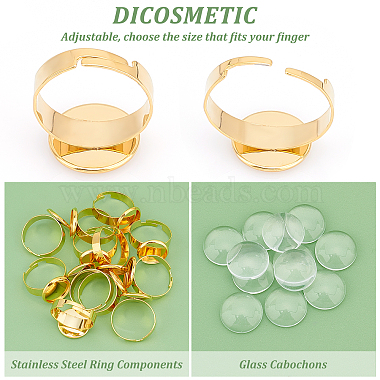 DIY Flat Round Blank Dome Finger Rings Making Kit(DIY-DC0001-63)-4