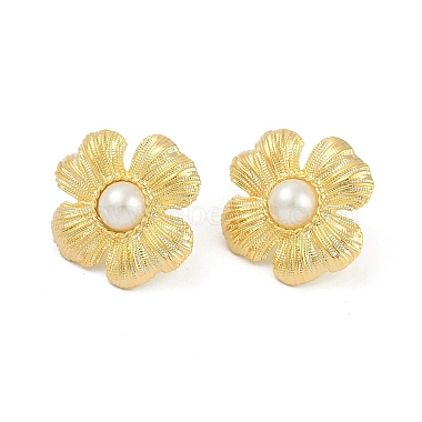 Flower Brass Stud Earrings(EJEW-Q391-24G)-2