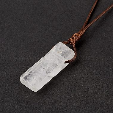 Ожерелье с подвеской из кристаллов натурального кварца и вощеным шнуром для женщин(NJEW-F306-01H)-4