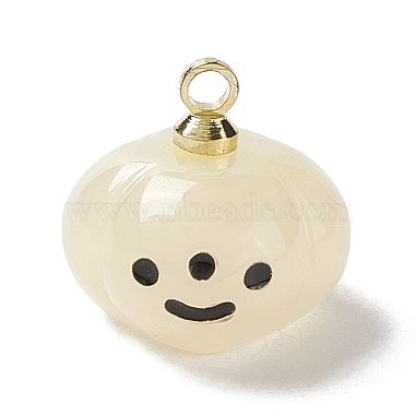 Light Gold Ghost White Pumpkin Resin Charms