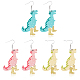 3 Pairs 3 Colors Dinosaur & High Heels Acrylic Dangle Earrings(EJEW-AN0002-79)-1