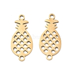 304 Stainless Steel Connector Charms, Pineapple Links, Golden, 25x11x1mm, Hole: 1.9mm(SA-CBAE6A3-07G)