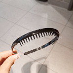 Plastic Hair Bands Combs, Hair Accessories for Women & Girls, Black, 120mm(PW-WG910FD-01)