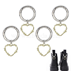 4Pcs Alloy Shoes Charms, with Alloy Spring Gate Rings, Platinum & Golden, 53mm, 4pcs/set(HJEW-AR00018)