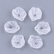 Transparent Acrylic Pendants, Frosted, Leaf, Clear, 19.5x17x4.5mm, Hole: 1.5mm(X-FACR-T001-07)