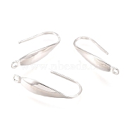 316 Surgical Stainless Steel Earring Hooks, Ear Wire, with Vertical Loop, Silver, 20x4.5x1mm, Hole: 1.2mm, pin: 0.8mm(X-STAS-P166-10S)