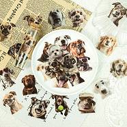 50Pcs Dog PET Self-Adhesive Picture Stickers, for Water Bottles, Laptop, Luggage, Cup, Computer, Mobile Phone, Skateboard, Guitar Stickers Decor, Mixed Color, 49~53x44~48x0.1mm, 50pcs/set(STIC-C010-21)