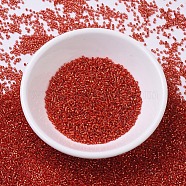 MIYUKI Delica Beads Small, Cylinder, Japanese Seed Beads, 15/0, (DBS0043) Silver Lined Red, 1.1x1.3mm, Hole: 0.7mm, about 3500pcs/10g(X-SEED-J020-DBS0043)
