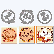 3Pcs 3 Styles Carbon Steel Cutting Dies Stencils, for DIY Scrapbooking, Photo Album, Decorative Embossing, Paper Card, Matte Platinum Color, Thanksgiving Day Themed Pattern, 8.2~8.9x8.2~8.5x0.08cm, 1pc/style(DIY-WH0309-330)