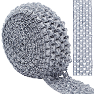 5M Polyester Ribbons, Elastic Crochet Headband, for Baby Headbands, Gray, 1-5/8 inch(40mm)(OCOR-GF0001-52A)