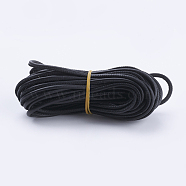 PU Leather Cords, for Jewelry Making, Round, Black, 3mm, about 10yards/bundle(9.144m/bundle)(LC-L005-09)