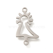 201 Stainless Steel Laser Cut Connector Charms, Virgin Links, Stainless Steel Color, 18x10.5x1mm, Hole: 1.4mm(STAS-R132-11P)